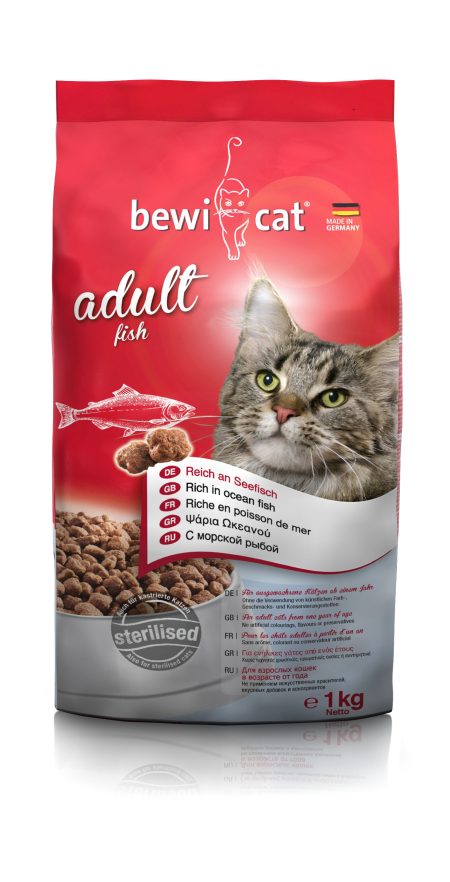 Bewi Cat Adult Fish 1kg cat food package