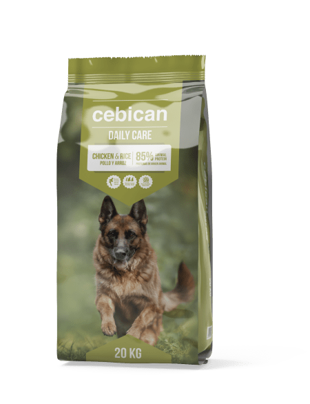 Aquapet Cebican High Energy 20kg dry dog food bag featuring a high-protein kibble blend with lamb and chicken, designed for active adult dogs