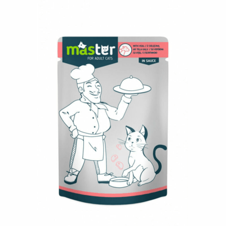 Master Cat Veal in Sauce 80g premium wet cat food at Aquapet Kenya