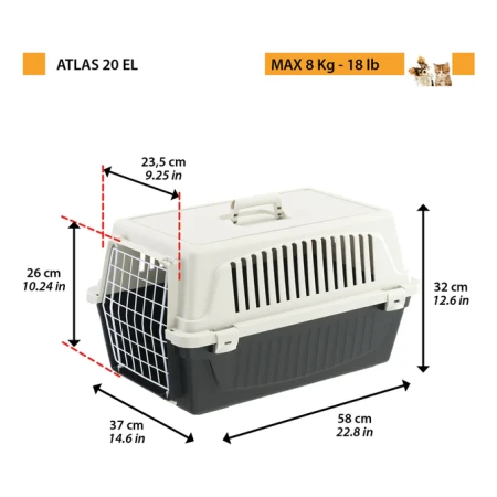Alternative view of Ferplast Carrier Atlas 20 El Fluo