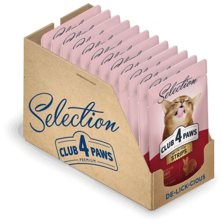 Club4Paws Cat Strips Rabbit In Gravy Family Pack