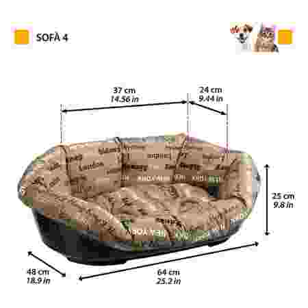 Alternative view of Ferplast Sofa 4 Pet Bed + Basin - Tortora